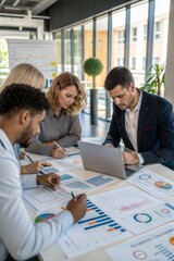 Developing business strategy by analyzing market and competitors to create a unique plan