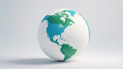 Fototapeta premium Planet Earth – Realistic Globe Illustration with Clouds and Continents