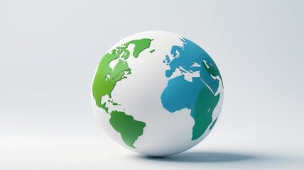 Planet Earth – Realistic Globe Illustration with Clouds and Continents