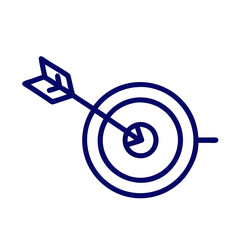Target with arrow hitting the center in minimalist design  
