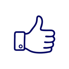 Thumbs up hand gesture icon in minimal line art style  