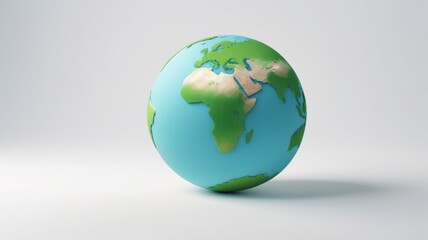 Fototapeta premium Planet Earth – Realistic Globe Illustration with Clouds and Continents