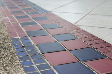 Old tile floor perspective view pattern background