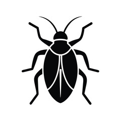 Black and White Beetle Icon Illustration