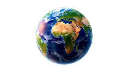 Fototapeta premium Planet Earth – Realistic Globe Illustration with Clouds and Continents