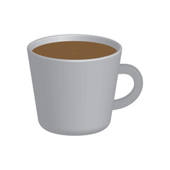 Minimalist Illustration of Coffee Inside a Simple Ceramic Mug