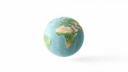 Planet Earth – Realistic Globe Illustration with Clouds and Continents