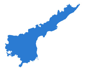 Andhra Pradesh Blue Vector Map  Flat State Silhouette for Digital Designs