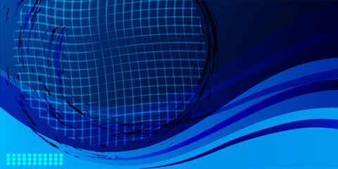 Minimal wave geometric background. Blue elements with fluid gradient. Cool background design for posters. Eps10 vector illustration