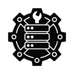 Server Maintenance and Configuration Icon Illustration