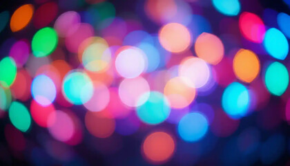 Dreamy bokeh background, vibrant circles of light creating magical atmosphere