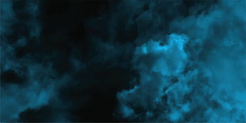 Abstract Dark Blue Nebula Background with Glowing Light.Dark blue background texture with a black vignette in old vintage textured border design.Blue powder explode cloud on black background. 