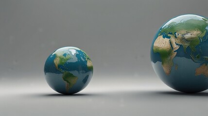 Digital illustration of Earth showing North and South America with swirling clouds, atmospheric view, and white background