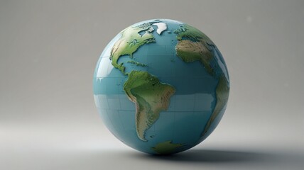 Digital illustration of Earth showing North and South America with swirling clouds, atmospheric view, and white background