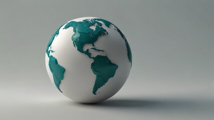 Digital illustration of Earth showing North and South America with swirling clouds, atmospheric view, and white background