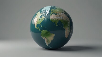 Digital illustration of Earth showing North and South America with swirling clouds, atmospheric view, and white background