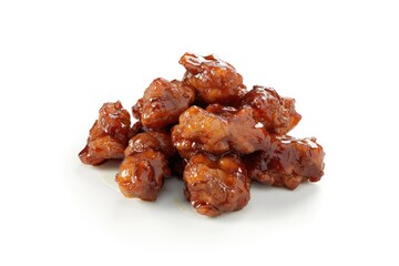 High Definition Visual of General TsoS Chicken Isolated on White Background