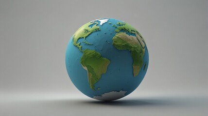 Digital illustration of Earth showing North and South America with swirling clouds, atmospheric view, and white background