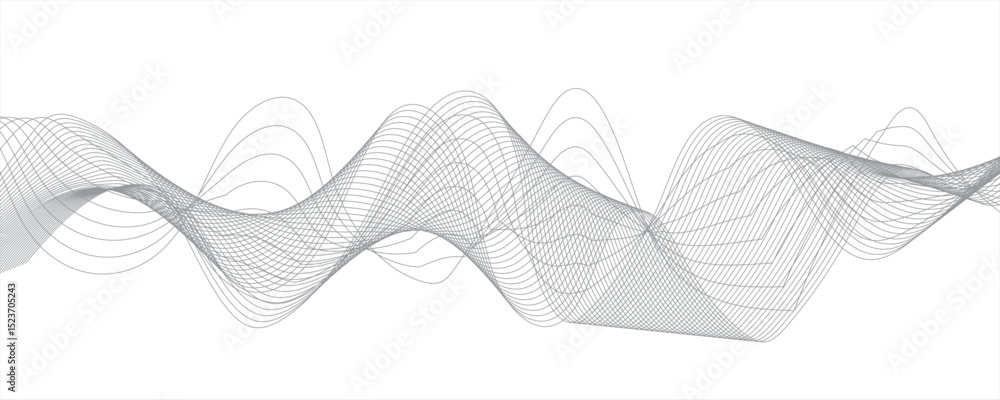 Poster abstract grey smooth element swoosh speed wave modern stream background. abstract frequency sound wa