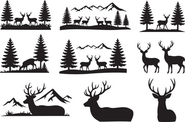 "Mountain Deer Vector | Wildlife Silhouette Design"

"Deer in Mountains | Nature Landscape Clipart"

"Mountain Deer Scene | Wilderness Animal Vector"

"Deer Silhouette with Mountains | Forest Wildlife