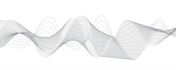 Abstract grey smooth element swoosh speed wave modern stream background. Abstract frequency sound wave lines and twisted curve lines background. Visual music wave frequencies rhythm. 