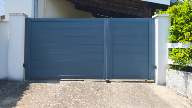 double aluminum grey style home gray gate portal of suburb door house