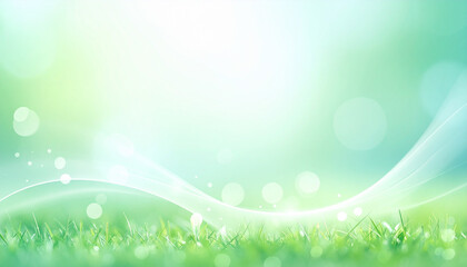Obraz premium 新緑の草原と爽やかな光の背景