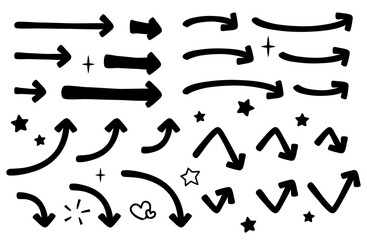 マーカー・マジック手描き風矢印ベクターイラストセット