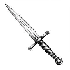 Illustration of a medieval sword isolated on white background