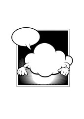 speech bubble with cloud