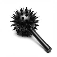 Spiked mace medieval weapon isolated on white background