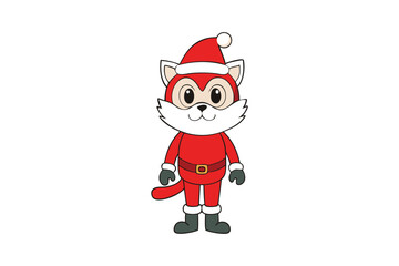 Christmas Santa Cartoon Vector Design on White Background
