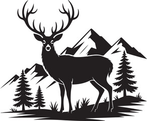 Mountain Deer SVG – Wild Forest Silhouette for Rustic Crafts

Stag in the Mountains – Outdoor Wildlife Clipart for Decor

Deer and Pine Trees SVG – Majestic Buck Design for DIY Projects

Wild Deer Sil