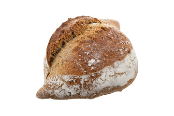 Wheat-rye hearth bread isolated on white background