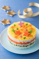 【七夕ちらし寿司】７月７日は七夕です。夜空のように星を散らして七夕気分を楽しむ七夕ちらし寿司です。