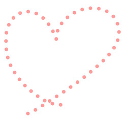 ピンクの手描きのハート模様