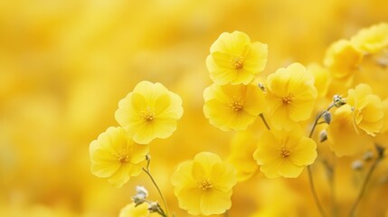 Obraz premium Sunny Delight. Blooming Yellow Flowers in Golden Light, Floral Springtime Scene