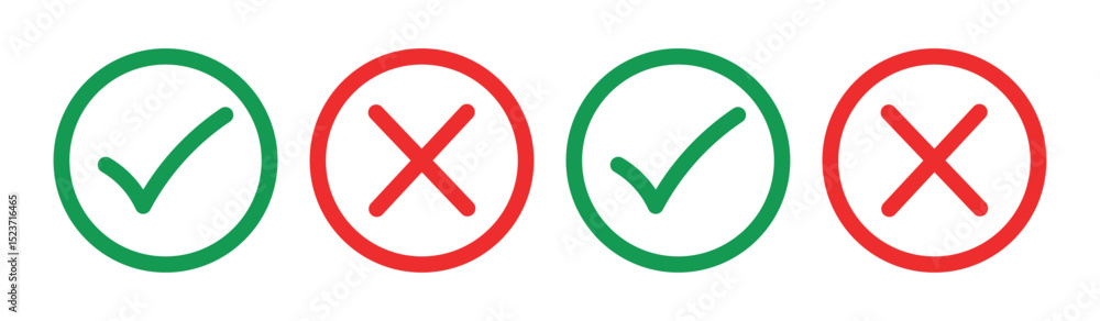 Poster checkmark cross on white background. isolated vector sign symbol. checkmark icon set. checkmark righ