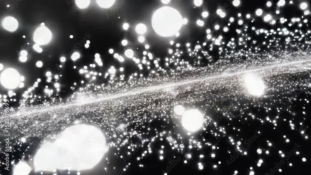 Aufkleber abstract white glittering particle flow background loop animation for visual effects