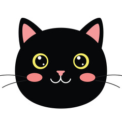 Vector Set Of Cute Cartoon Cat Icons Isolated