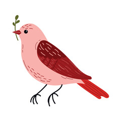Spring  birds  single element. Spring singing birds. Vector birds for postcards and t-shirts.