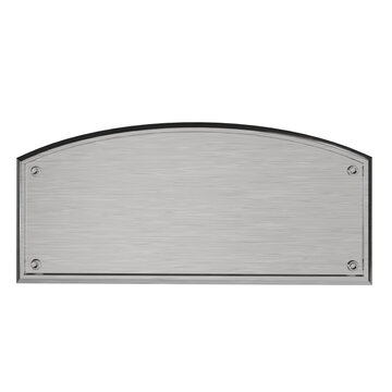 3d render silver plate with blank texture. name plate for mockup