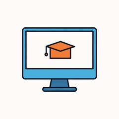 computer monitor with email symbol