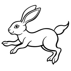 Cute brown bunny vector cartoon illustration for Easter