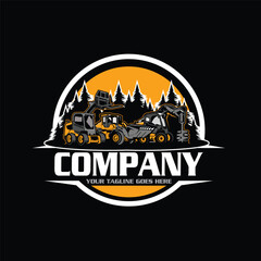 excavator logo - service logo - construction logo - heavy equipment logo - excavator vector - illustration