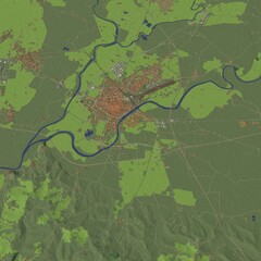 3D illustration of city and urban in Alessandria Italy