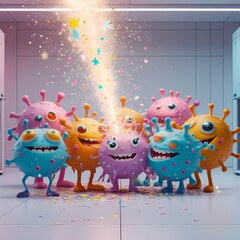 Fototapeta premium funny cartoon virus