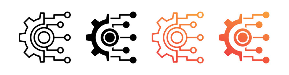 Technology Multiple Style Icon Set Vector 