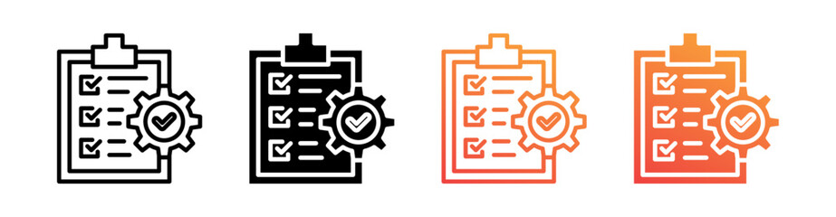 Management Multiple Style Icon Set Vector 