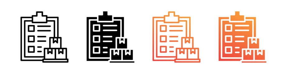 Order Multiple Style Icon Set Vector 